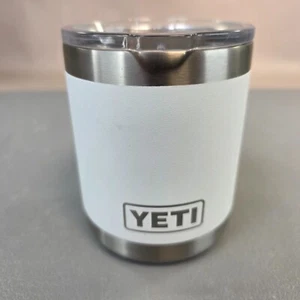 YETI Rambler 10 oz Lowball Tumbler White Stainless Steel Excellent Condition - Picture 1 of 9