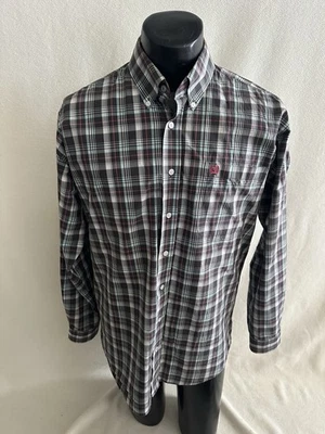 Camisa Cinch Para Hombre Mediana Negra A Cuadros Manga Larga Con Botones Algodón Occidental Usada en Excelente Condición Foto 1 de 4