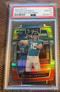 Trevor Lawrence Jacksonville Jaguars 2021 RC PSA 10 D/C Red / Yellow Prism - Picture 1 of 6