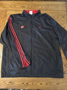 Adidas Wisconsin Badgers Full Zip Climaproof Jacke Gr. L schwarz Windbreaker - Bild 1 von 13