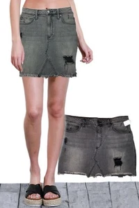 JOE'S JEANS  Womens Black Wash DISTRESSED DENIM SHORT SKIRT   Mint! 31 - Picture 1 of 3