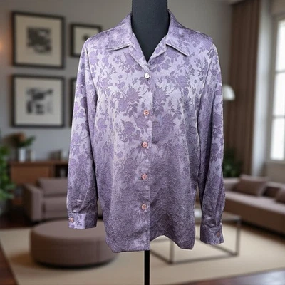 Chaqueta Floral Abstracta Jacquard Alfred Dunner L/S Púrpura Lila Talla 12 Foto 1 de 4