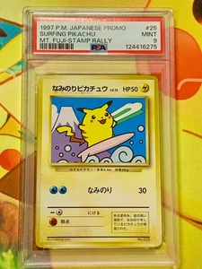 PSA 9 MT. FUJI Surfing Pikachu Pokemon 1997 JR Francobollo Rally Promo Giapponese 025 - Foto 1 di 2