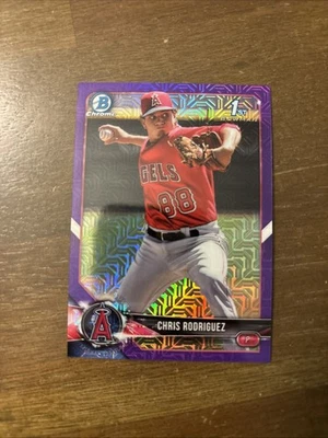 2018 Bowman Chrome “Purple Refractor” Chris Rodriguez Rookie Card #BCP108, /250 - Image 1 of 4