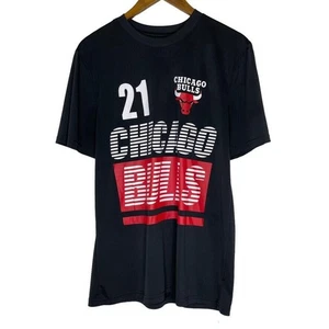 Camisa negra de manga corta de los Chicago Bulls de la NBA talla mediana defectuosa para hombre - Imagen 1 de 10