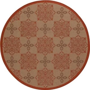 7 ft. Plymouth Collection Milan Flat Woven Indoor & Outdoor Round Area Rug Red - Picture 1 of 1