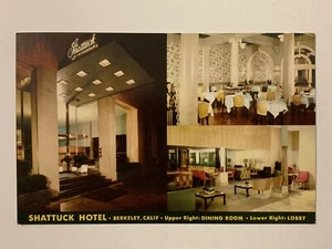 Vintage 50s Shattuck Hotel Postcard Berkeley California Bay Area Dining Room Ave - Picture 1 of 6