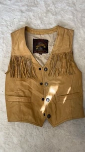 Herren Weste Small Adventure Bound by Wilsons Leder braun beige Knopf - Bild 1 von 4