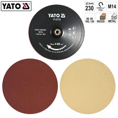 Klettschleifteller Haftteller 230mm Stützteller M14 9-tlg SET Winkelschleifer - Bild 1 von 4