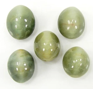 Lote de 5 piezas de cabujón de piedras preciosas sueltas ojo de gato natural de 44,20 quilates piedra-1731 - Imagen 1 de 3