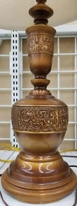 One Vintage Hollywood Regency Asian Brass Table Lamp James Mont era mid century  - Picture 1 of 12