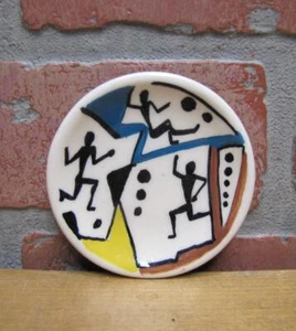CERAMICA PIERGIOVANNI URBINO LOULICE ITALIAN ART ARTWORK POTTERY SMALL MINI TRAY - Picture 1 of 11