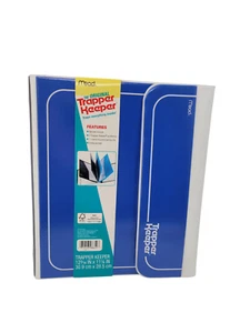 Mead Trapper Keeper Blue 3- 1" Ring Portfolio Binder 2 Folders Pocket NEW - Picture 1 of 12