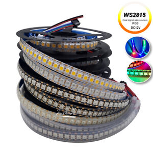 Bande lumineuse LED WS2815 RGB 144 LED/M double signal adressable 12 V barre lumineuse intelligente