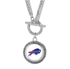 New Football Charm Toggle Necklace Stainless Steel - Picture 1 of 2
