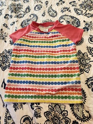 Girls Gymboree White Short Sleeve Colorful Polka Dot Top Size 7 - Image 1 of 4