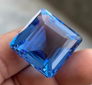 Natürlicher 90,00 ct quadratischer Schliff satter blauer Tansanit durchscheinend zertifizierter Edelstein - Bild 1 von 5