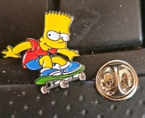 Bart Simpson On Skateboard I Simpson Cappello Babbo Natale Spilla Tac - Foto 1 di 1