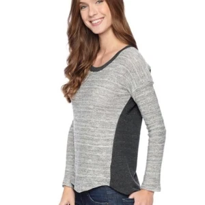 Splendid City Sparkle Grau Schwarz Silber Colorblock Metallic Thread Sweatshirt M - Bild 1 von 7