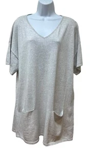 J Jill Pure Jill Curved Seam Strick Tunika Top Shirt Taschen meliert grau XL NEU - Bild 1 von 8