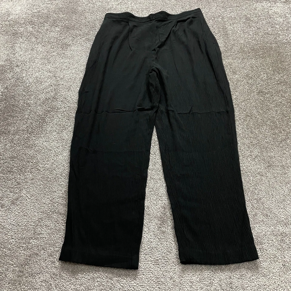 Hillard & Hanson Vintage Pants Women 2XL Black Elastic Waist Rayon Tapered 34x26 - Image 1 of 4