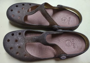 Crocs Classic Slip On Women Shoe Ultra Light Transparent Brown size 8 - Picture 1 of 6