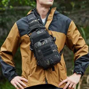 Bandolera Bandolera Bandolera Pecho Mochila Táctica Multifuncional para Hombre con Molle - Imagen 1 de 12