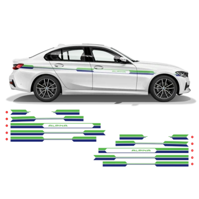 ALPINA Printed Racing Side Stripes Set for BMW 3 series & 4 series - Image 1 of 4