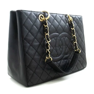 P95 CHANEL echt genarbtes Kalbsleder GST 13" Einkaufstasche Kette Schultertasche - Bild 1 von 18
