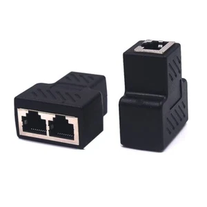 RJ45 Ethernet Splitter 1 to 2 Female to 2 Ports Female Network Adapter 1 Pair - Picture 1 of 7