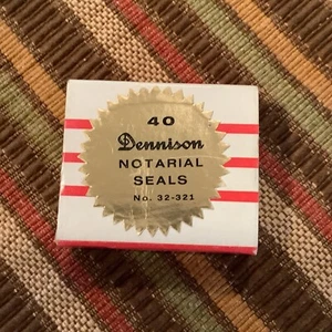 Vintage 40 pegatinas de sellos de oro notariales Dennison #32-321 suministros de oficina 2"x2" - Imagen 1 de 5