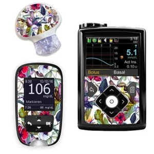 Adesivo per Stickerset per Minimed, Guardian E Accu-Chek Guide - Wild Flo - Picture 1 of 4
