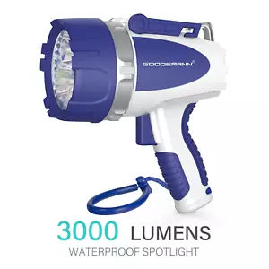 GOODSMANN Rechargeable Spotlight Waterproof LED Flashlight 3000 Lumen with USB - Picture 1 of 6