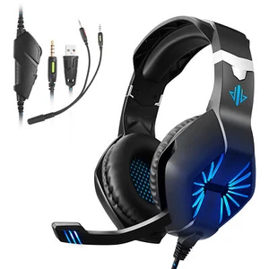 3.5mm Gaming Headset Mic Headphones Stereo Bass Surround For PS5 PS4 PC Xbox One - Picture 1 of 13
