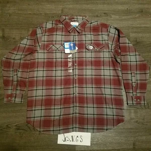 COLUMBIA TEXAS A&M AGGIES Mens 2XL Plaid Flannel Shirt Collegiate Flare Gun - Picture 1 of 8