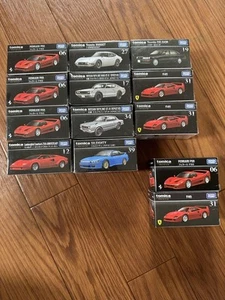 Tomica Premium 13 Car Set Ferrari F50 Lamborghini Countach Skyline GTR Used - Picture 1 of 6