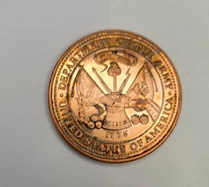 U.S. Army Presston Mint 1 AVDP Oz .999 Copper 2 Inch Medal Round Brilliant - Picture 1 of 2