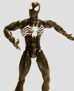 Vintage Symbiote Black Suit Spiderman Action Figure 2001 Marvel 6" Tall - Picture 1 of 11