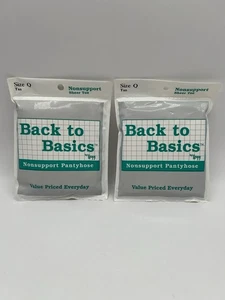 Leggs Pantyhose Back to The Basics Size Queen Tan Nonsupport 2 Pairs New - Picture 1 of 4