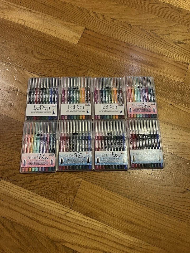 Lot Of LePen Felt Tip Pens Marvy Uchida Water Based Medium Point .3mm 80 count - Image 1 of 4