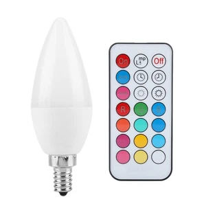 As AU (E12RGB+Warm White)3W Multi Color Changing LED Candle Light Bulb AC85-26 - Picture 1 of 17