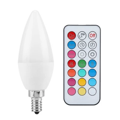 As AU (E12RGB+Warm White)3W Multi Color Changing LED Candle Light Bulb AC85-26 - Image 1 of 4
