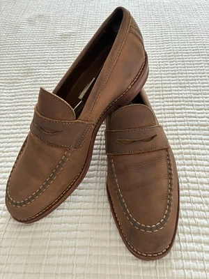 ALLEN EDMONDS Addison Walnut Brown Mens 10.5 D USA Handcrafted Leather Loafers - Image 1 of 4