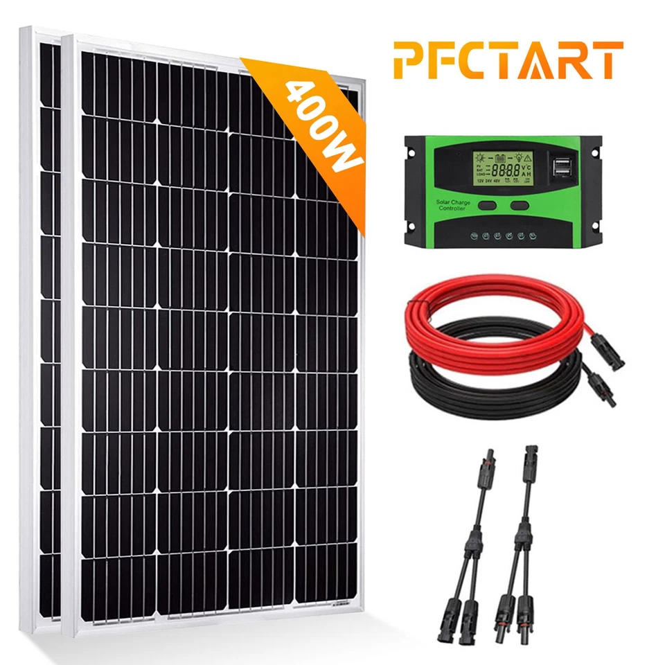 200W 400W 600W Solar Panel Kit 12V Mono for Motorhomes Campervan Battery Charger - Image 1 of 4