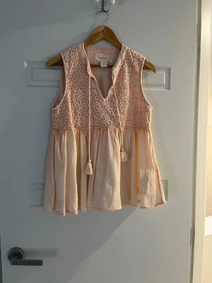 C&C California Peach Peplum Tank Top - Size S - 5+ items free AU post - Image 1 of 4