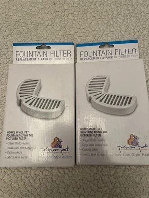 Two Pioneer Pet 3-Pack Drinking Watering Fountain Filter Replacement DogCat Dish - Image 1 of 2