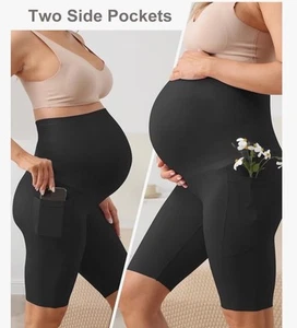Gro Yolon Maternity Shorts With Pockets (Black) Size Small - Picture 1 of 6