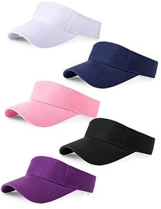 Geyoga 5 Pcs Sports Visor Hats Women Men Adjustable Empty Sun Top Hat Visor - Picture 1 of 7