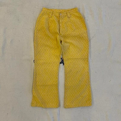 1970s Yellow Vintage Trousers Handmade Disco Wide Leg FLAWS  - Image 1 of 4