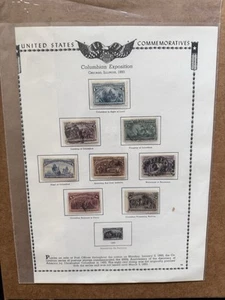 US 1893 Columbus Exposition Short Set on Page #230-37 +4C Unused +Authentic - Picture 1 of 1